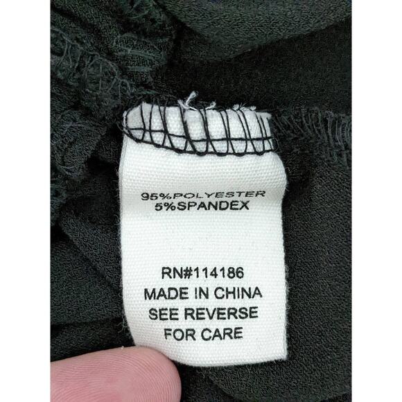 Willow Drive Blouse Medium Black Boat Neck Peplum Hem‎ Long Sleeves Ruffle Cuffs - Picture 9 of 12